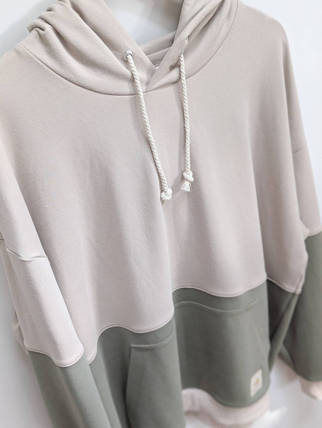 Unisex Oversized Hoodie (Sand + Sage)- L