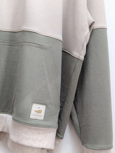 Unisex Oversized Hoodie (Sand + Sage)- L