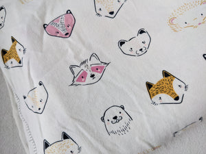 Art Gallery Fabrics- Animal Faces- jersey knit 56"x60"