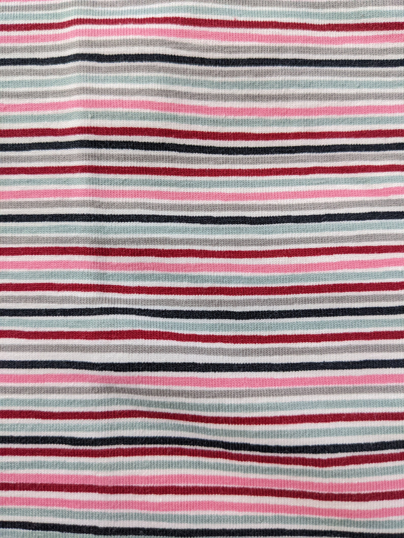 Bright Pink mini stripes- jersey- 1 yard