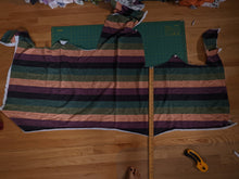 Load image into Gallery viewer, Fabric Hens- purple/green stripe- CFT- 1/2m at smallest